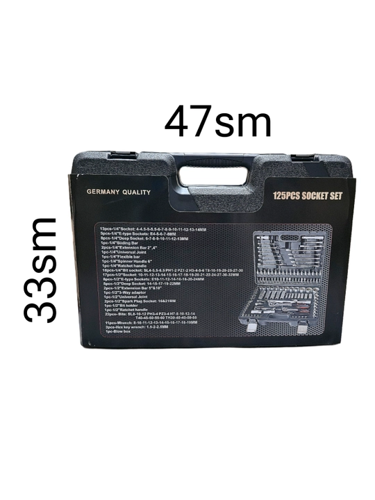 IRON 125 PCS asboblar to‘plami - professional bosh va kalitlar to‘plami