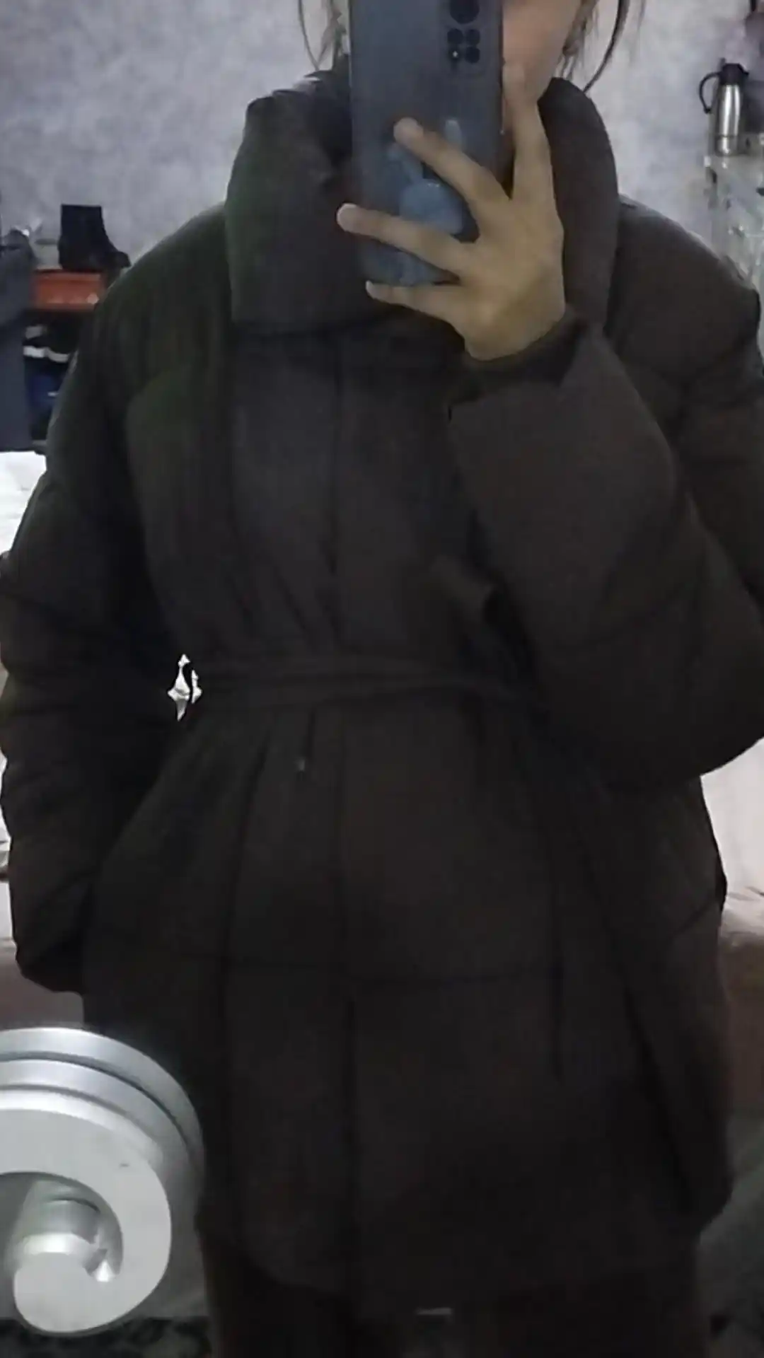 Kurtkalar ayollar uchun, qishki kurtkasi  belbogʻli Elly Fashion, issiq qishki kurtka