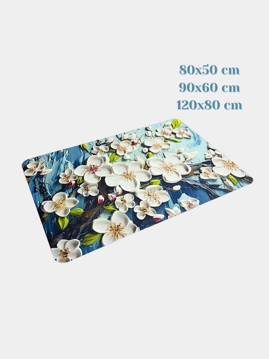 Ковры для кухни, коридора, балкона, ванной, прачечной с 3D-цветочным рисунком нескользящие