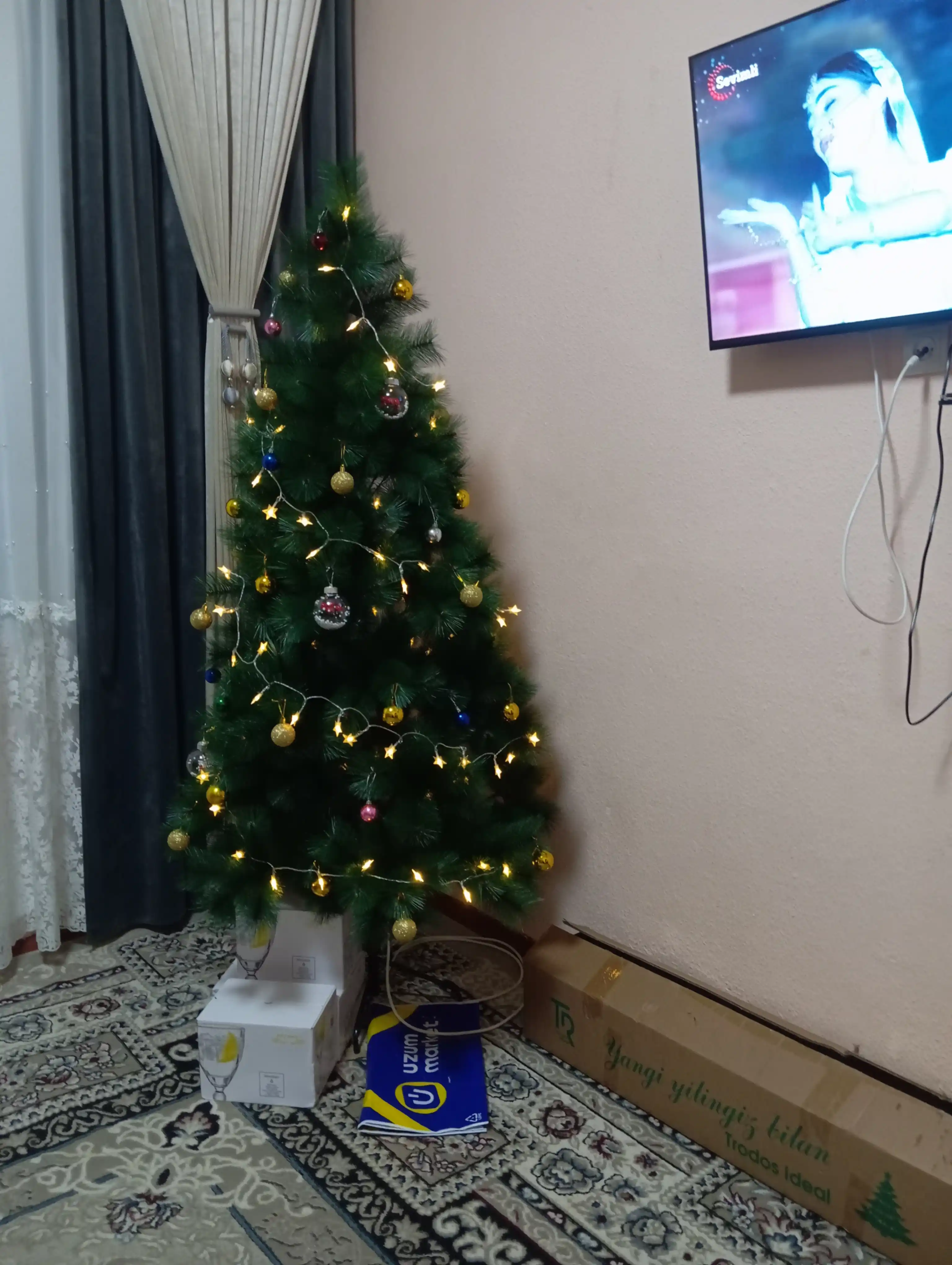 LED girlyanda “Yulduzchalar” va “Qor parchalar”, Yangi yil uchun, USB orqali 3, 6, 10 m