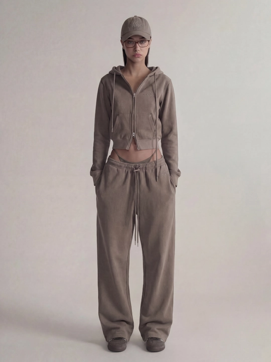 MIYO ayollar sport dvoyka kostyumi — oversize, issiq, xudi va keng shim, har kungi