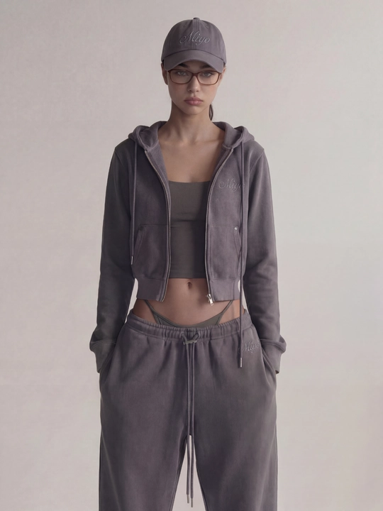 MIYO ayollar sport dvoyka kostyumi — oversize, issiq, xudi va keng shim, har kungi