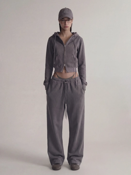 MIYO ayollar sport dvoyka kostyumi — oversize, issiq, xudi va keng shim, har kungi