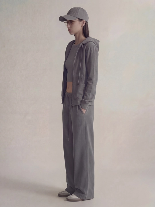 MIYO ayollar sport dvoyka kostyumi — oversize, issiq, xudi va keng shim, har kungi