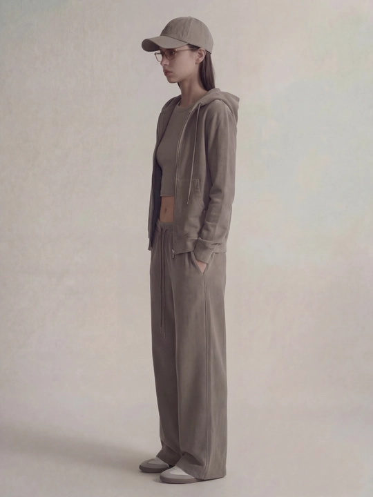 MIYO ayollar sport dvoyka kostyumi — oversize, issiq, xudi va keng shim, har kungi