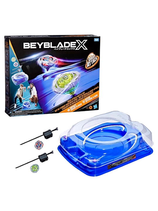 Beyblade X Drop Attack Battle Set Arena, 2 ta beyblade va uchirgichlar - 