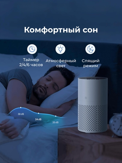 Havo tozalagich KJ402F, HEPA H13, 50-60 m², 468 m³/h CADR, past shovqin, telefonga ulanadi 3