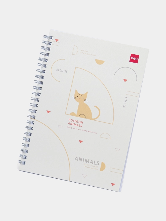 Spiralsimon bloknot A5-60 sheets, 70gsm ELA560 (Polygon animals)