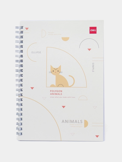 Блокнот спиральный A5-60 sheets, 70gsm ELA560 (Polygon animals) - 