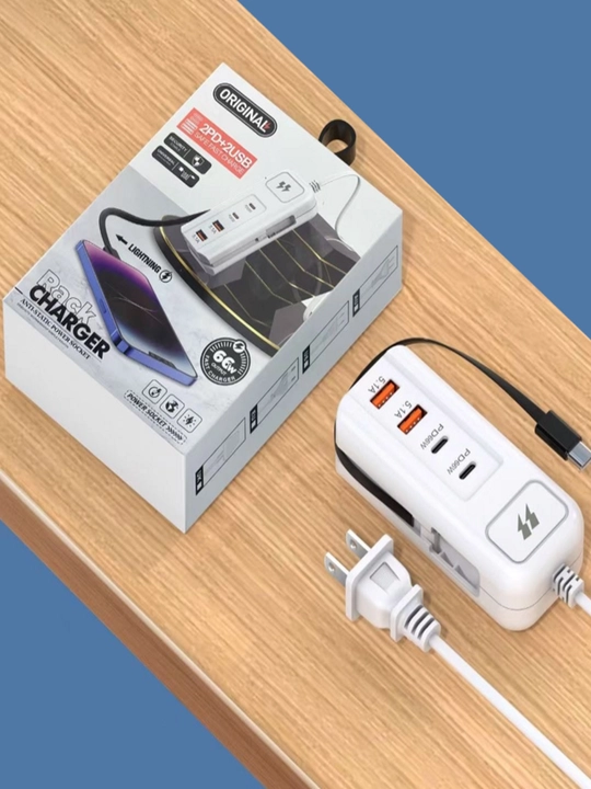 2 портами PD + 2 портами USB/многопортовой быстрой зарядкой мощностью 60 Вт