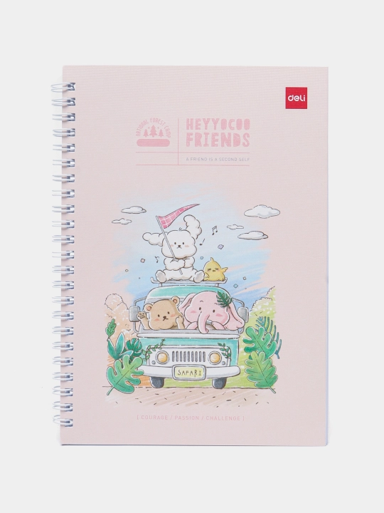 Блокнот спиральный A5-60 sheets,70gsm ELA560 (Heyyocoo friends) - 