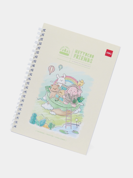 Spiral bog‘lamli bloknot A5 — 60 varaq, 70 gsm, ELA560 (Heyyocoo friends)