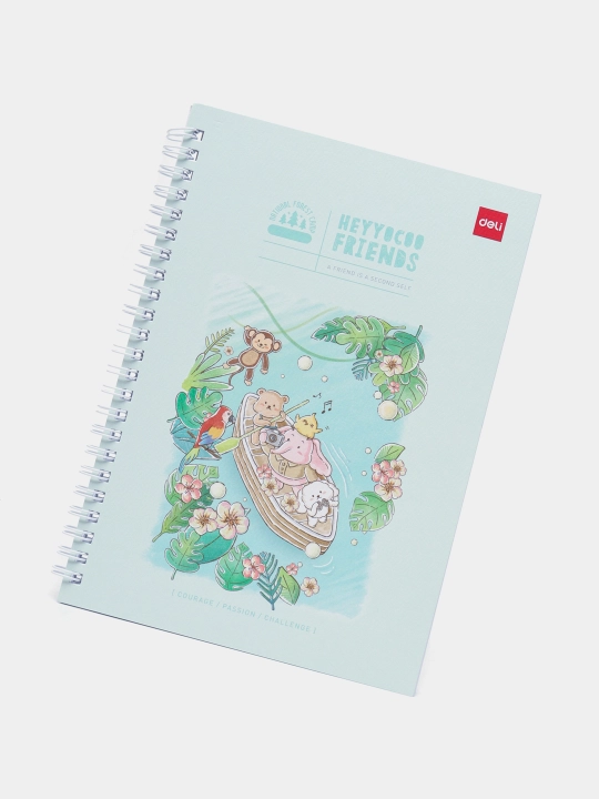 Spiral bog‘lamli bloknot A5 — 60 varaq, 70 gsm, ELA560 (Heyyocoo friends)