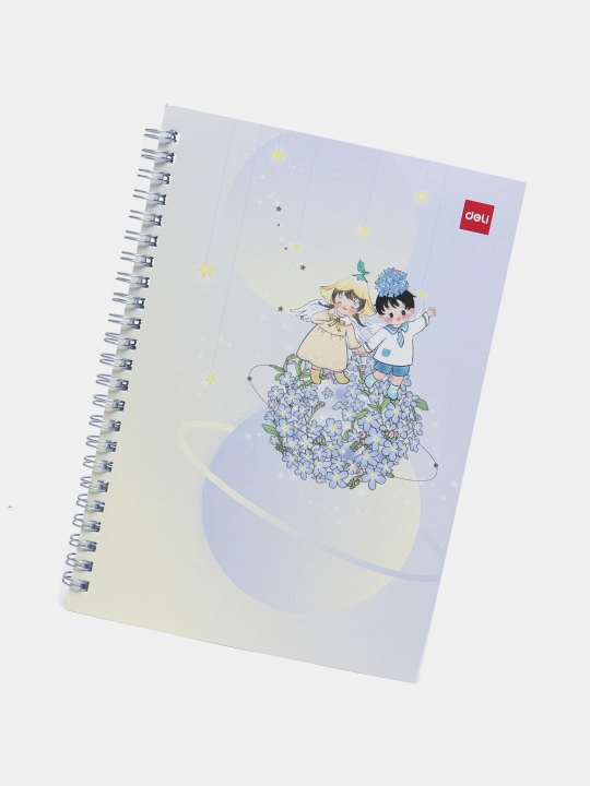 Spiralsimon bloknot, A5, 60 sheets, 70 gsm ELA560 (Flower planet)