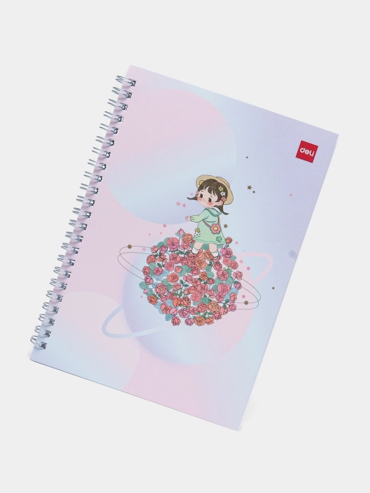 Spiralsimon bloknot, A5, 60 sheets, 70 gsm ELA560 (Flower planet)