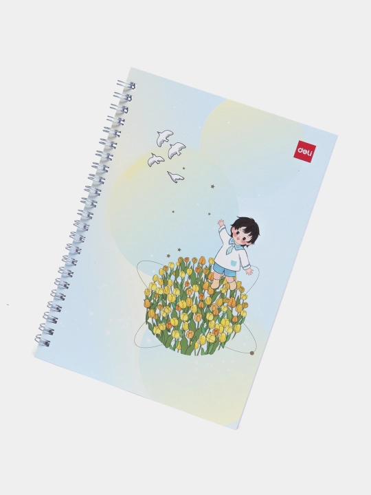 Spiralsimon bloknot, A5, 60 sheets, 70 gsm ELA560 (Flower planet)