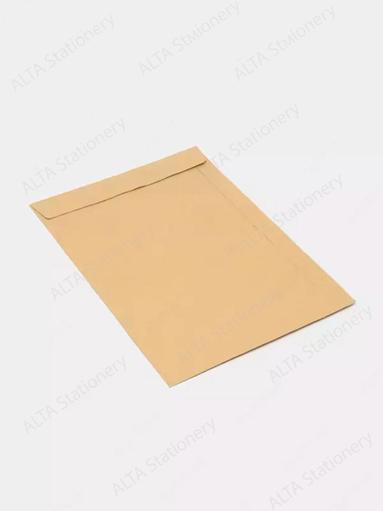 Конверт 50 шт А4+ 250х353, крафт, 90г/м2, с отрывной лентой, 3684