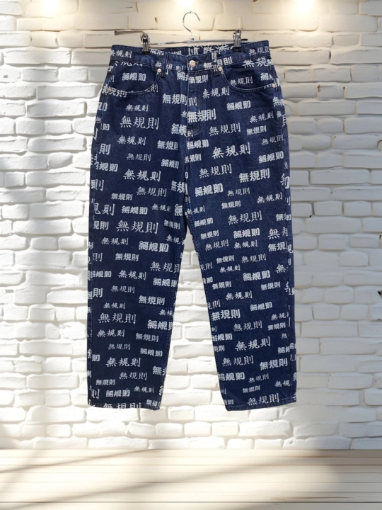 NOMANUAL dizayner to’g «ridan to’g» ri erkin Relaxed Straight jinsi, 100% paxta (Koreya)