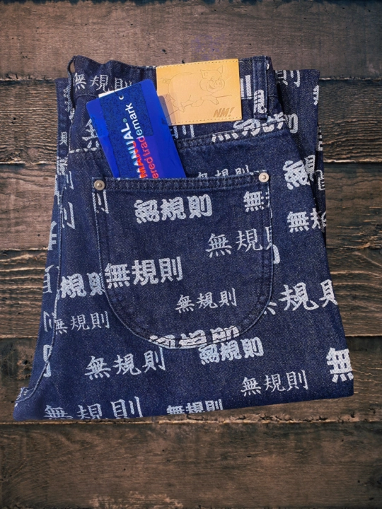 NOMANUAL dizayner to’g «ridan to’g» ri erkin Relaxed Straight jinsi, 100% paxta (Koreya)