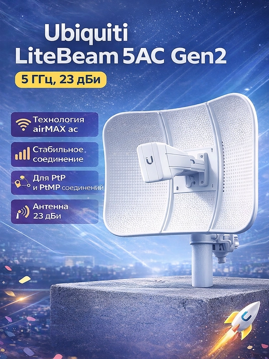 Wifi Антенна Ubiquiti LiteBeam 5AC Gen2, 5 ГГц, 23 дБи - 