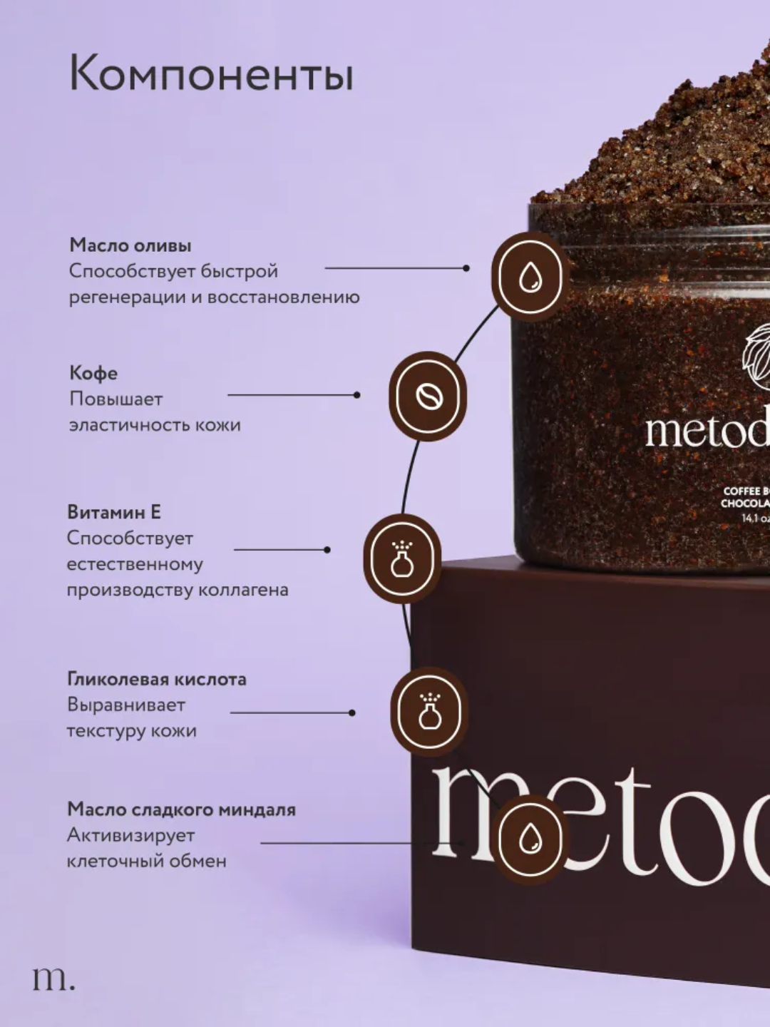 Скраб-детокс Metodologia для тела арбуз, драгонфрукт, шоколадное печенье, ягоды 480 гр