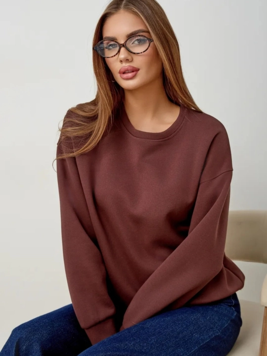 Свитшот FASHION c начесом теплый женский 100% хлопок