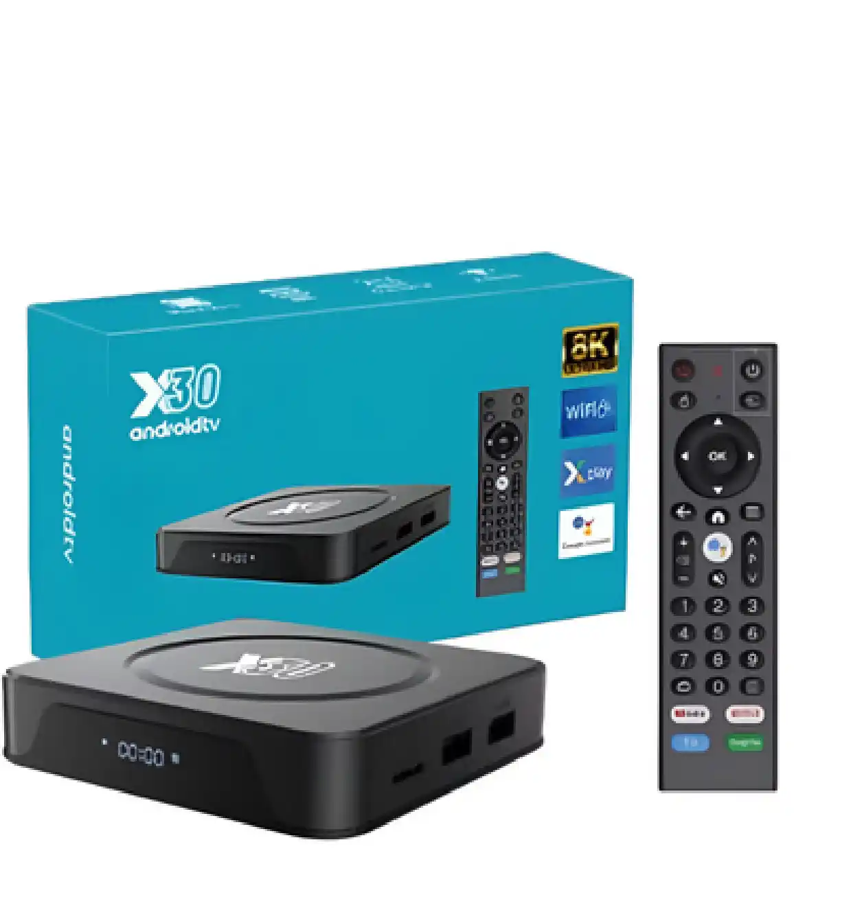 X30 8K Android TV pristavkasi / Smart TV box / Google TV Wi-Fi Bluetooth / Android TV OS