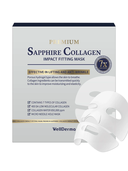 WellDerma Sapphire Collagen 7x lifting gidrogel-niqobi, 25 g×4