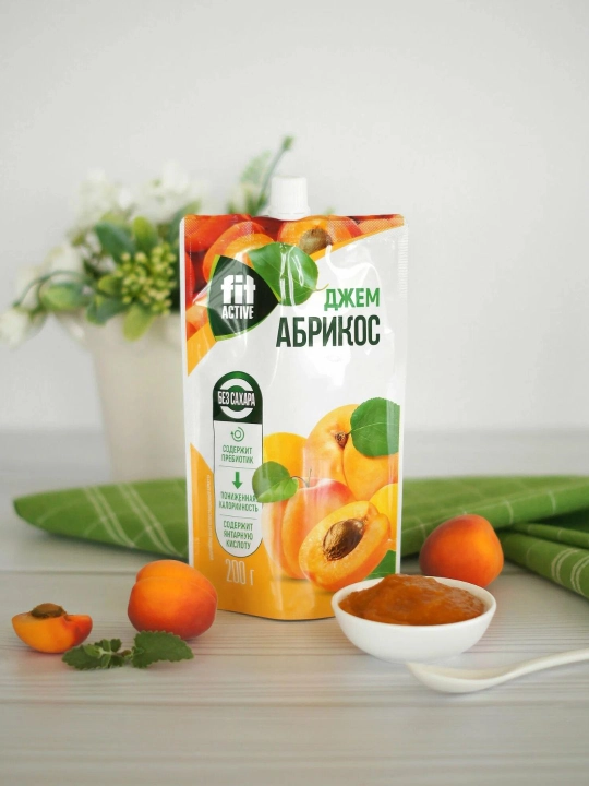 Низкокалорийный джем Fit Active, без сахара, 200 г (разные вкусы) - 