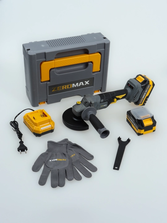 Аккумуляторная болгарка Zeromax48V, мощный двигатель, для дома и строительства - 