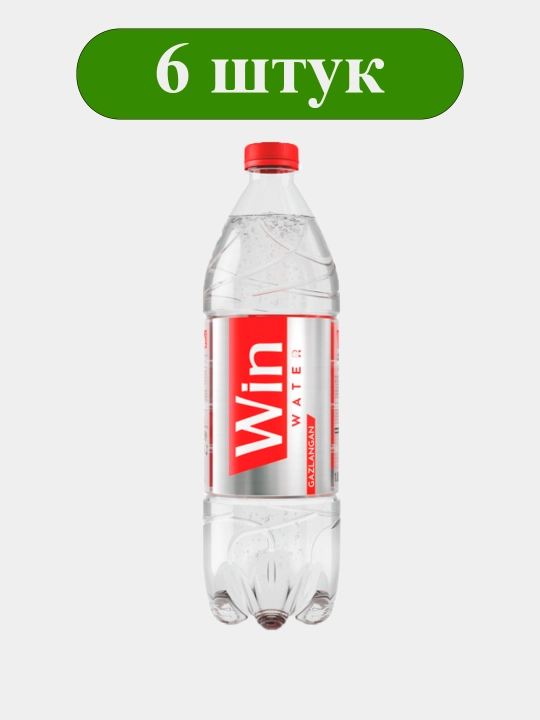 Tabiiy ichimlik suvi, artezian, gazlangan Win WATER 1,5 l × 6 dona - 