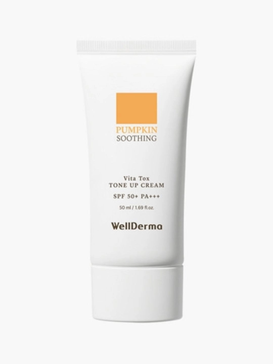 Тон-ап крем WellDerma Pumpkin Soothing Vita Tox Tone Up Cream SPF 50+ PA+++, 50 мл