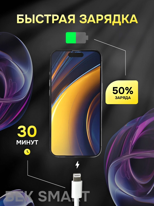 Type-C/Lightning, с быстрой зарядкой 20 Вт