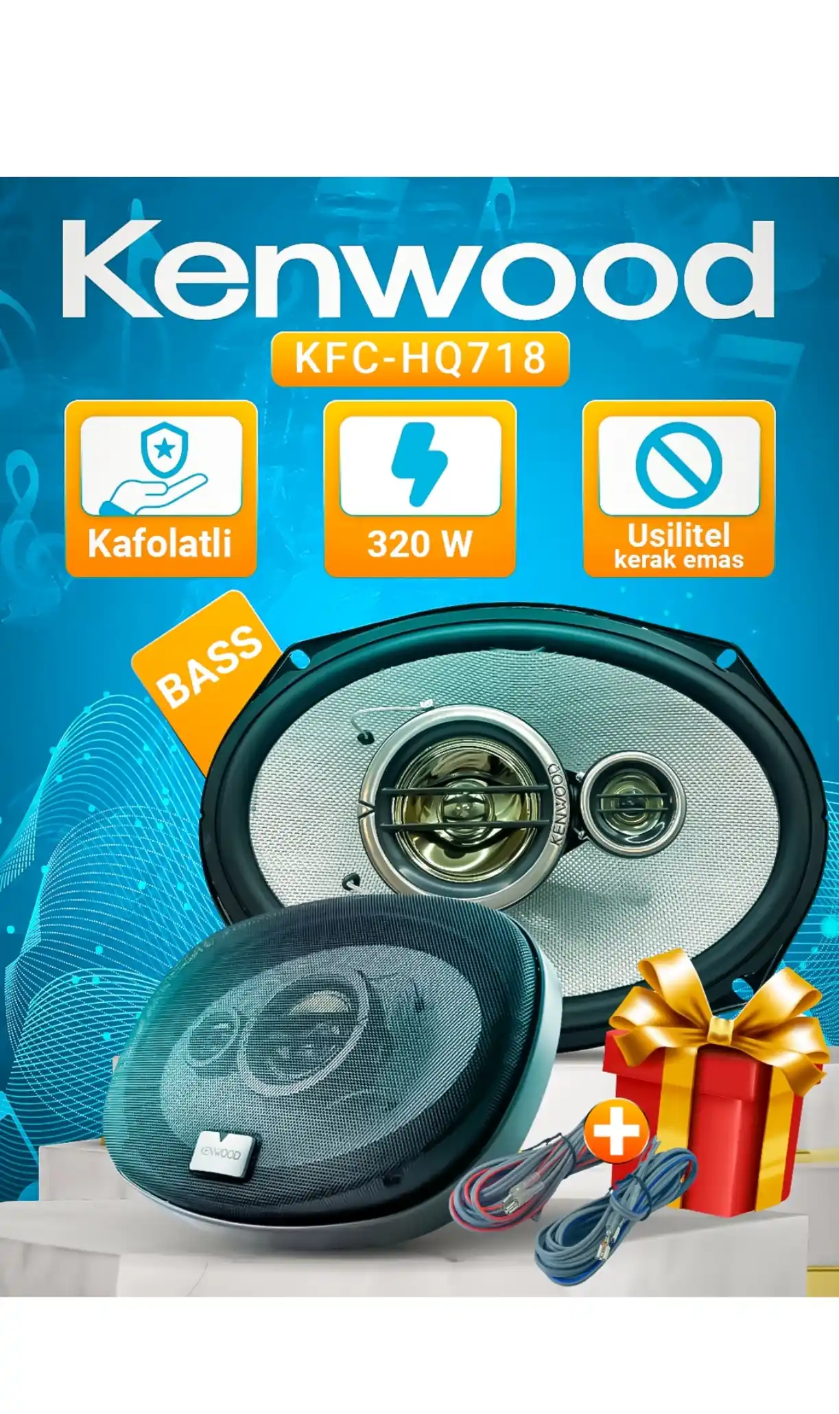 Колонки Kenwood  2 штуки Bas хорошего качества проверены усилителя не требуют универсальны