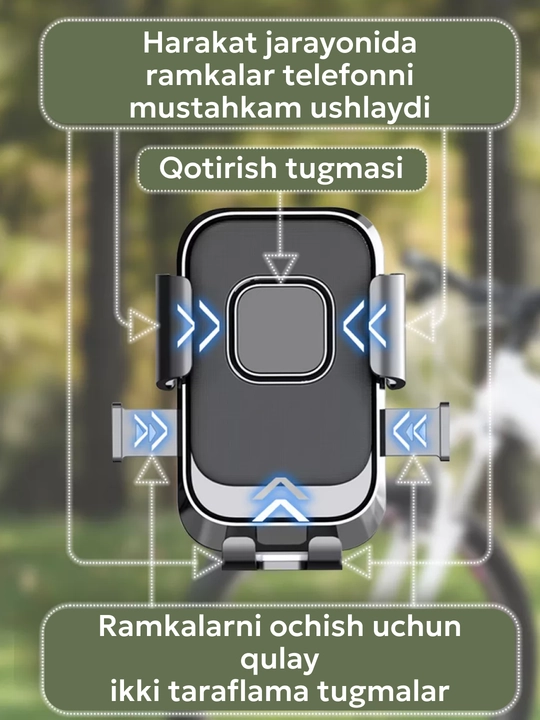 Velosiped va mototsikl telefon tutqichi, universal taglik, gadjetlar