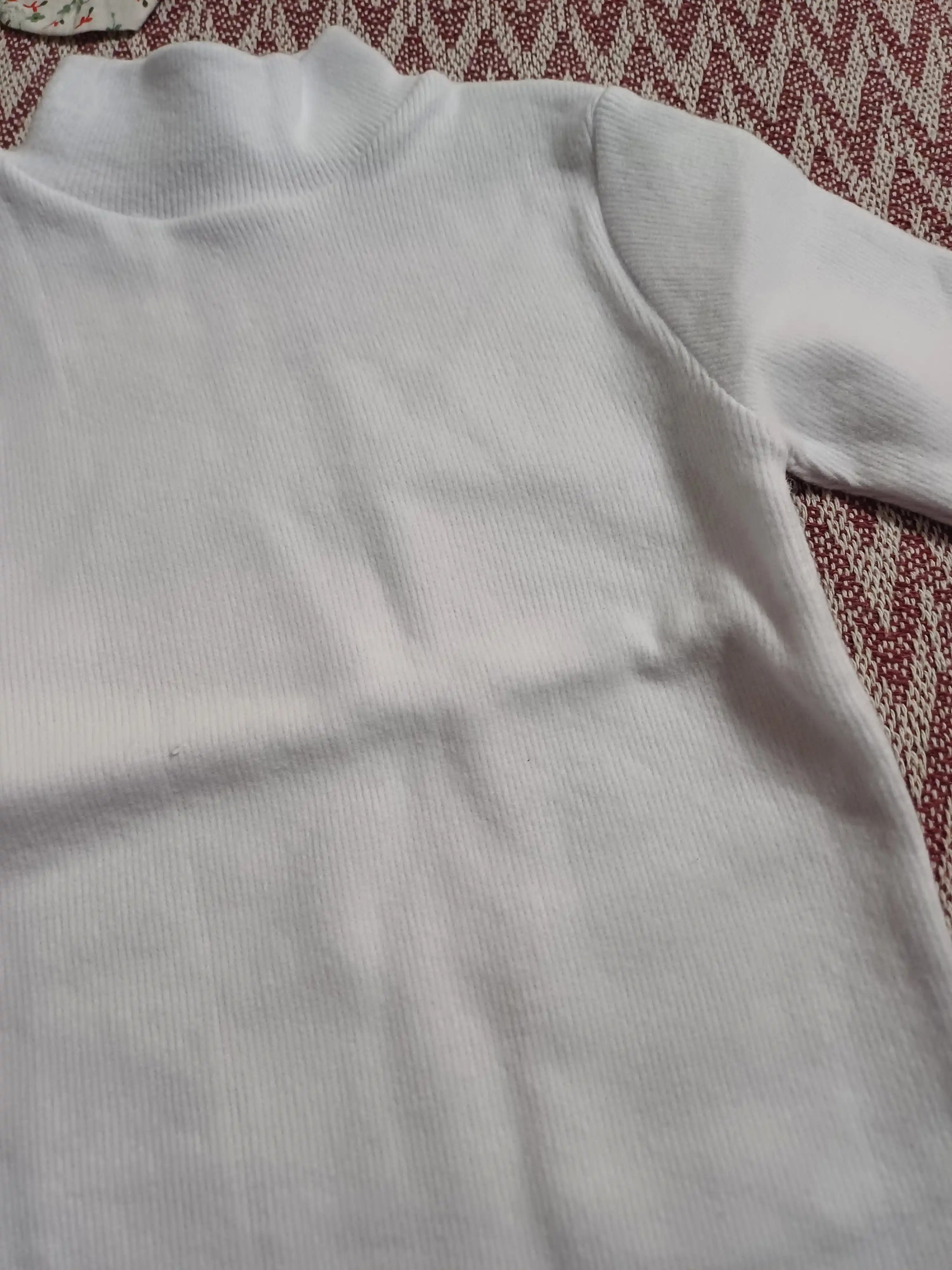 Bolalar uchun oq rangli vodolazka, sviter, paxta, yumshoq (unisex), maktab, bog`cha uchun