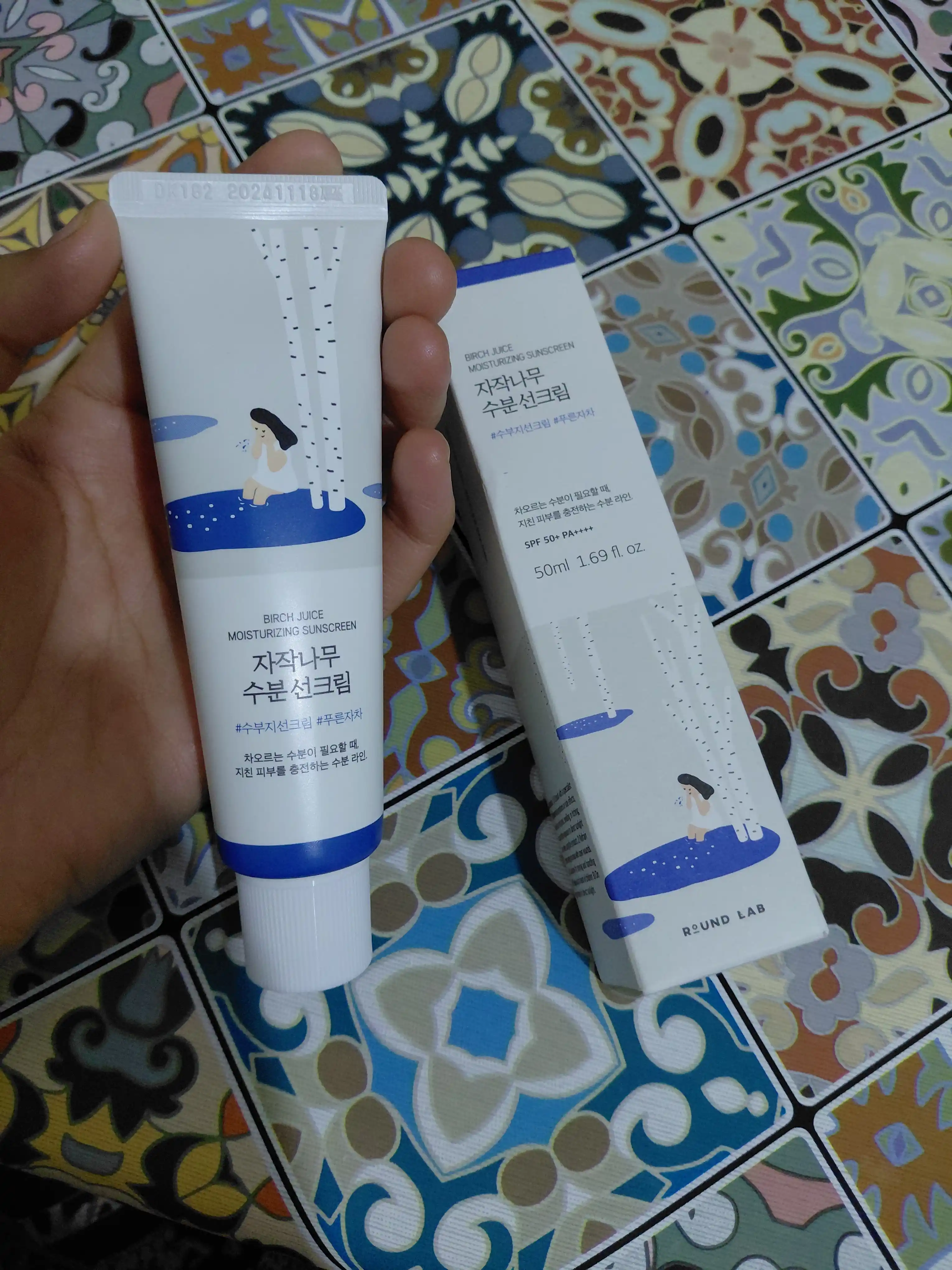 Namlovchi quyoshdan himoylavochi krem Round Lab Birch Juice Moisturizing Sun Cream SPF50+ PA++++