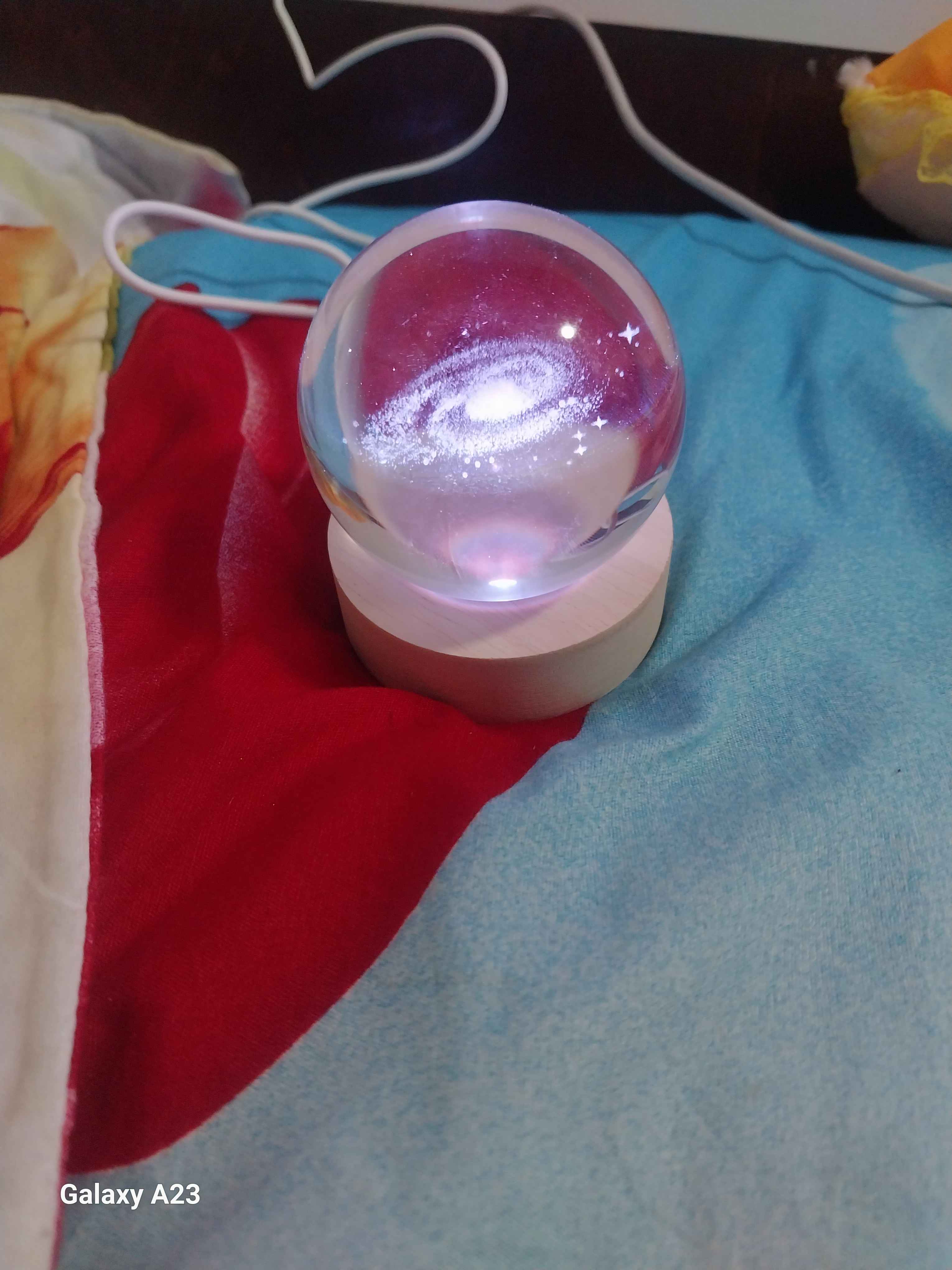 3D kristall tungi chiroq, ranglari almashib turadigan, RGB li, sovg‘a uchun ideal, 6 sm