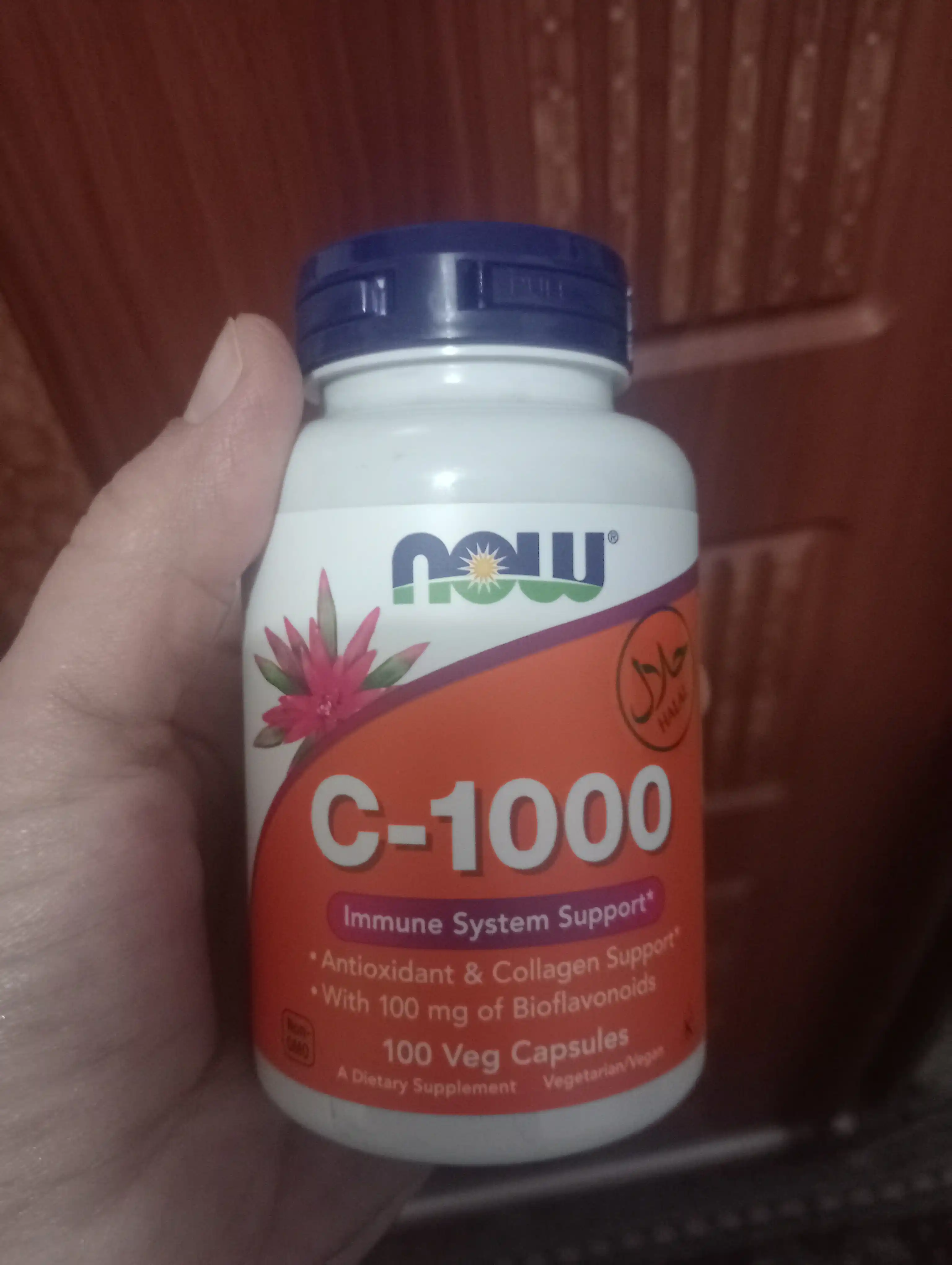 NOW Supplements, Vitamin C 500 mg va 1000 mg na'matak bilan, Halol