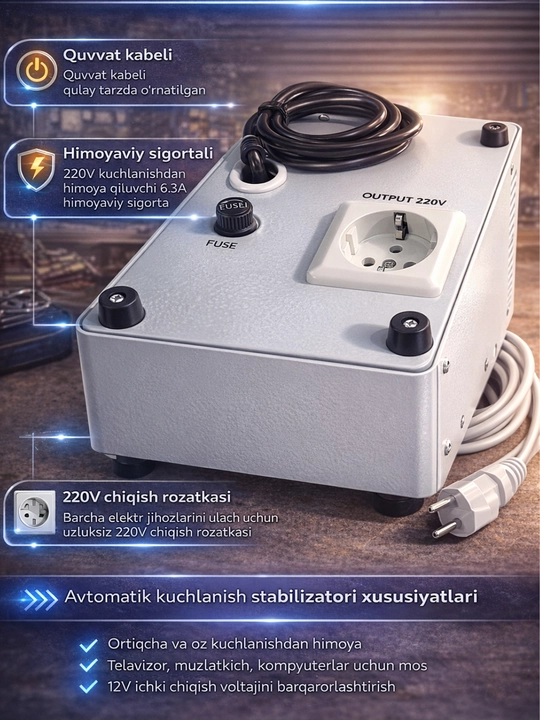 SAAB TSD-1kVA avtomatik kuchlanish stabilizatori