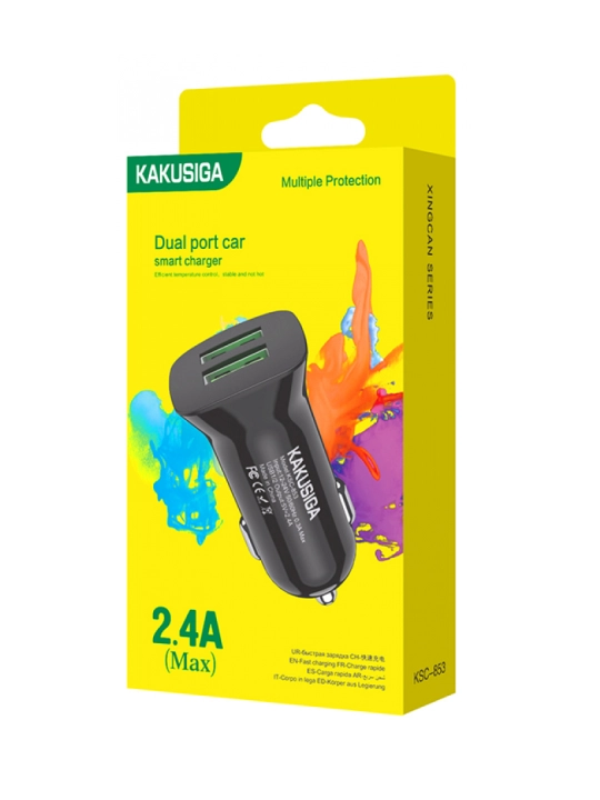 Kakusiga 2.4A ikkita port avtomobil zaryadlovchi KSC-853