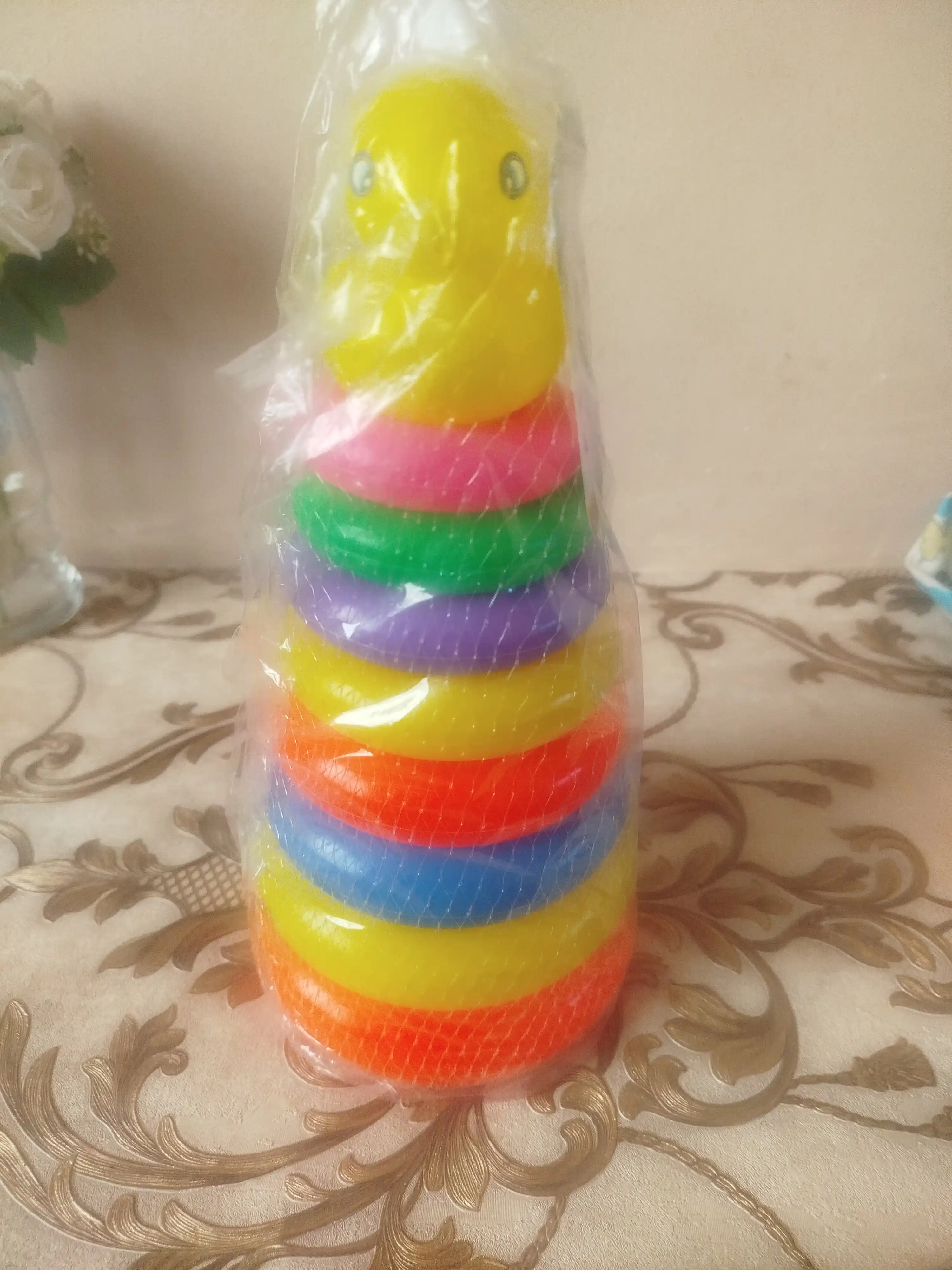 Детская пирамидка, обучающая уточка, развивающая игрушка