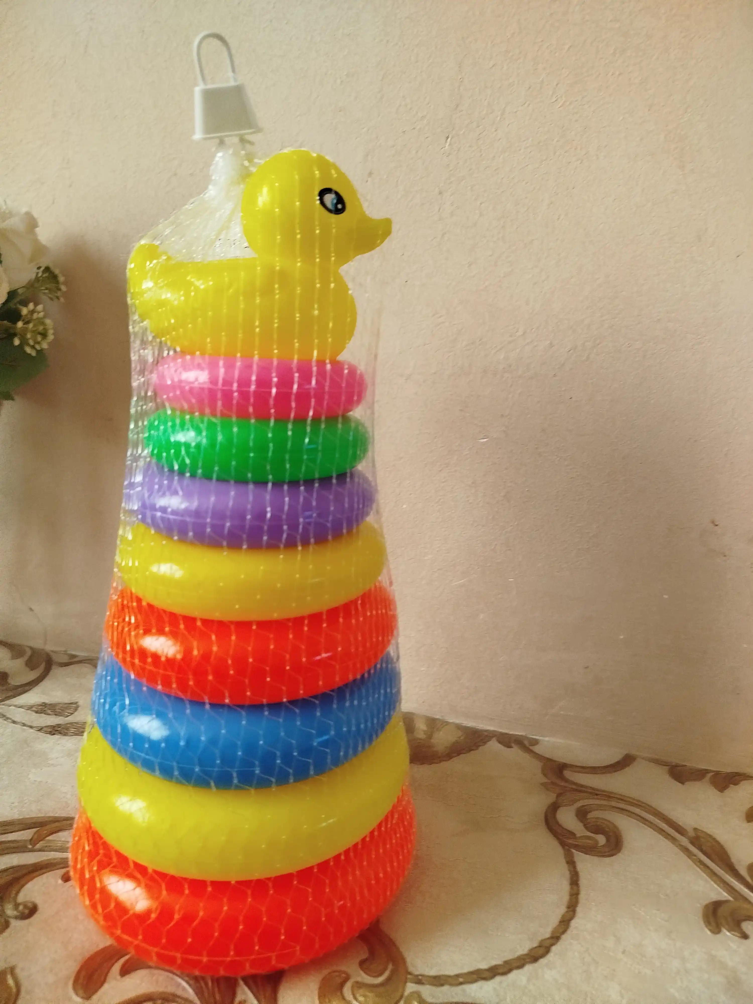 Детская пирамидка, обучающая уточка, развивающая игрушка