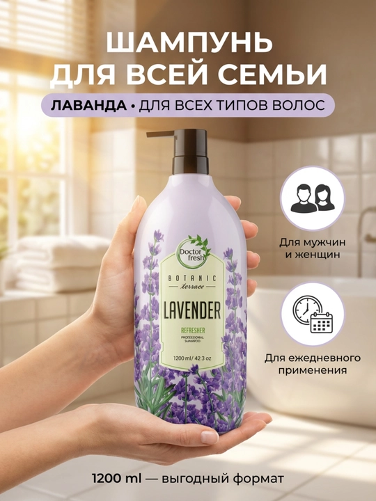 Doctor Fresh "Botanic Terrace" shampuni, barcha turdagi sochlar uchun, 1200 ml