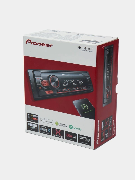 Автомагнитола Pioneer MVH-S125UI подходит для Cobalt Spark Nexia -2-3 Gentra Lacetti