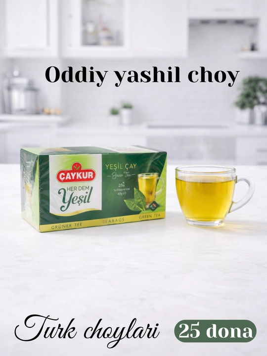 ÇAYKUR Her Dem Yeşil — зелёный чай (25 шт/40 гр) - 