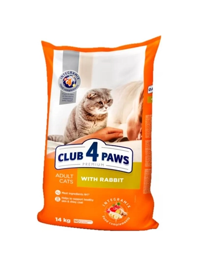 Корм сухой для кошек Club 4 Paws Adult Rabbit, 14 кг, с кроликом