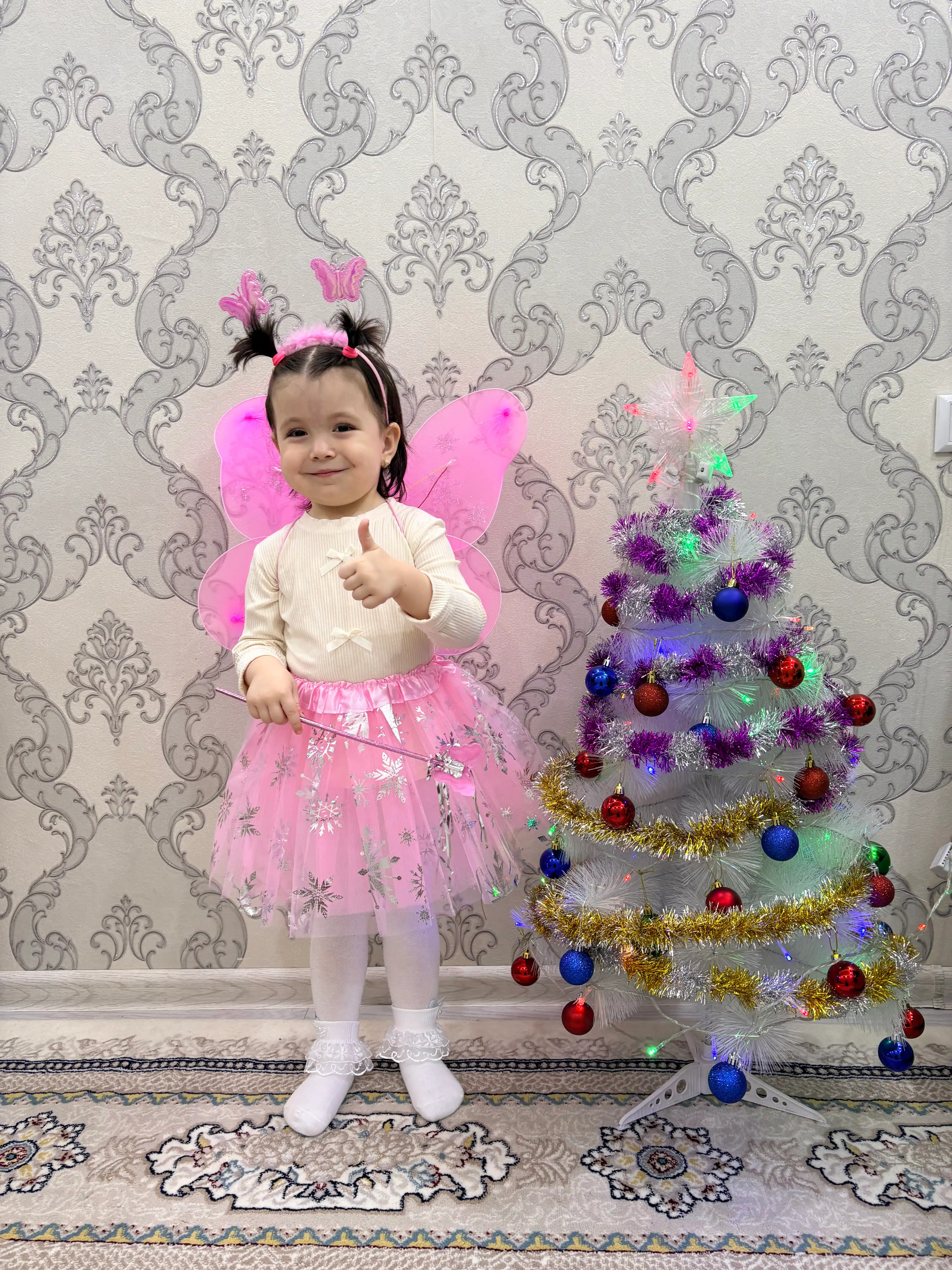 Pari kapalak seti, qizlar uchun LED, yubka, qanotlar, gardish, tayoqcha