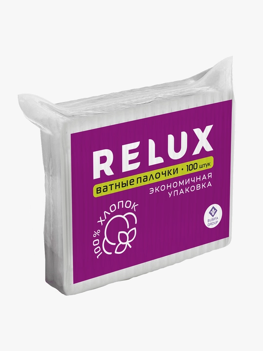 Ватные палочки RELUX (пакет), 100 шт - 