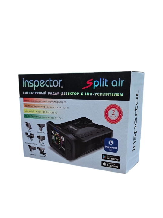 Антирадар Inspector Split Air, радар-детектор с LNA-усилителем, Wi-Fi, цветной LCD